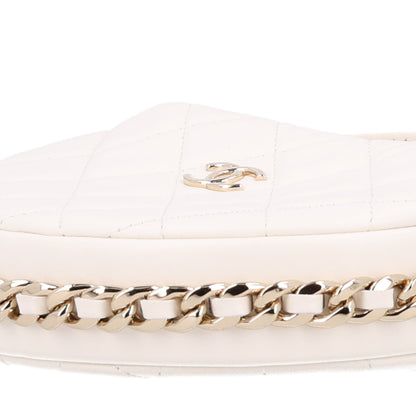 Chanel Lambskin Quilted Chain Around Pouch Hobo White 9 of 9