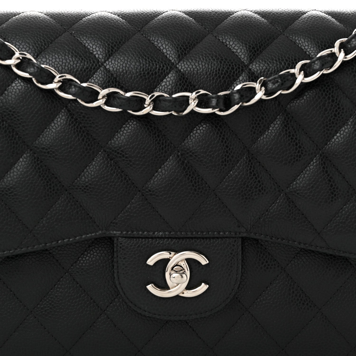 Chanel Caviar Quilted Jumbo Double Flap Black 8 of 10