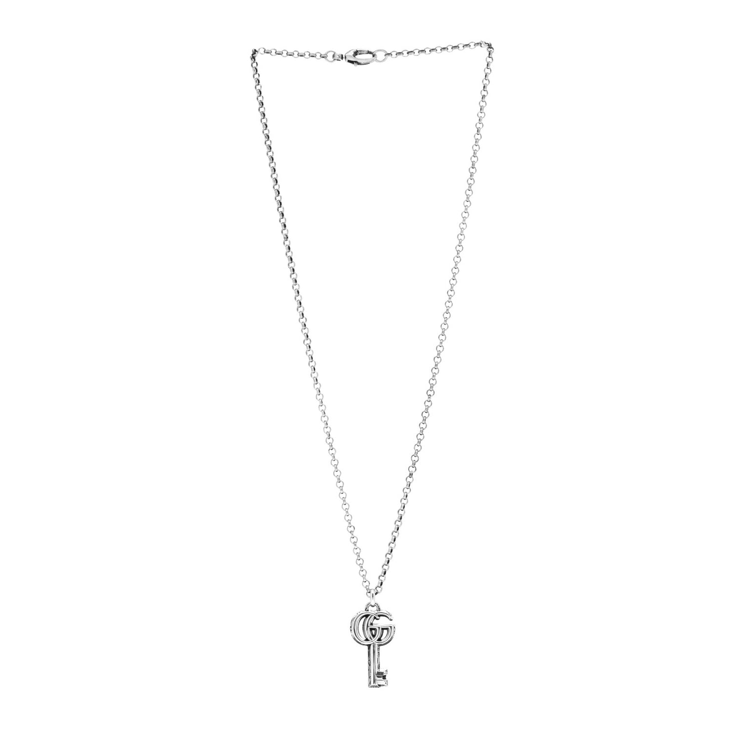 Sterling Silver Double G Key Pendant Necklace