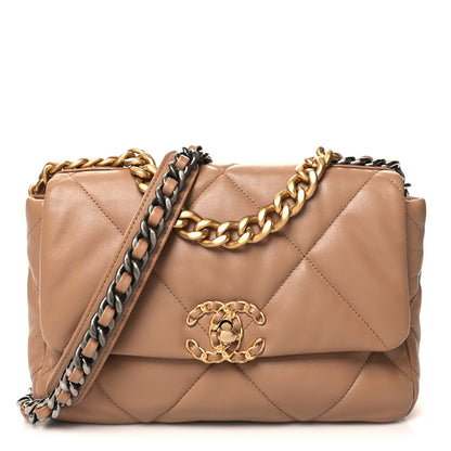 Chanel Lambskin Quilted Medium Chanel 19 Flap Brown 1 of 10