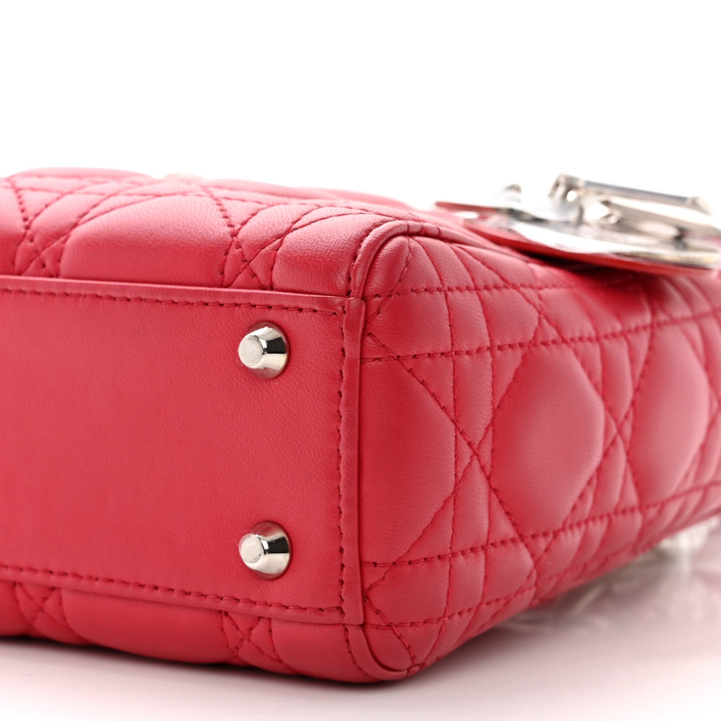 Lambskin Cannage Mini Lady Dior Red