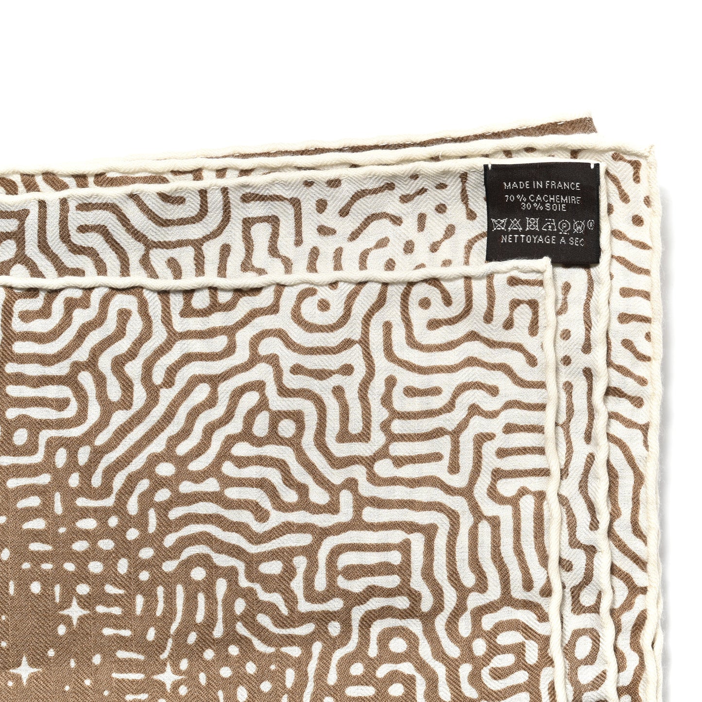Silk Cashmere Clair De Lune Shawl 140 Camel White