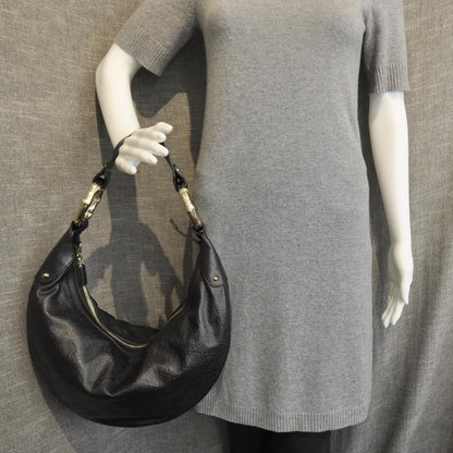 Gucci Guccissima Half Moon Bamboo Ring Hobo 3 of 9