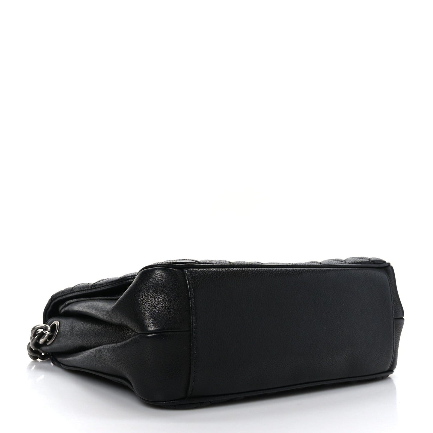 Caviar Quilted Medium Rock In Rome Single Flap Black