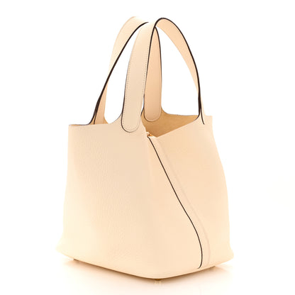 Hermes Taurillon Clemence Picotin Lock 22 MM Nata 3 of 10