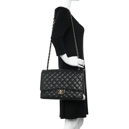 Chanel Caviar Quilted Maxi Double Flap Black 2 of 10