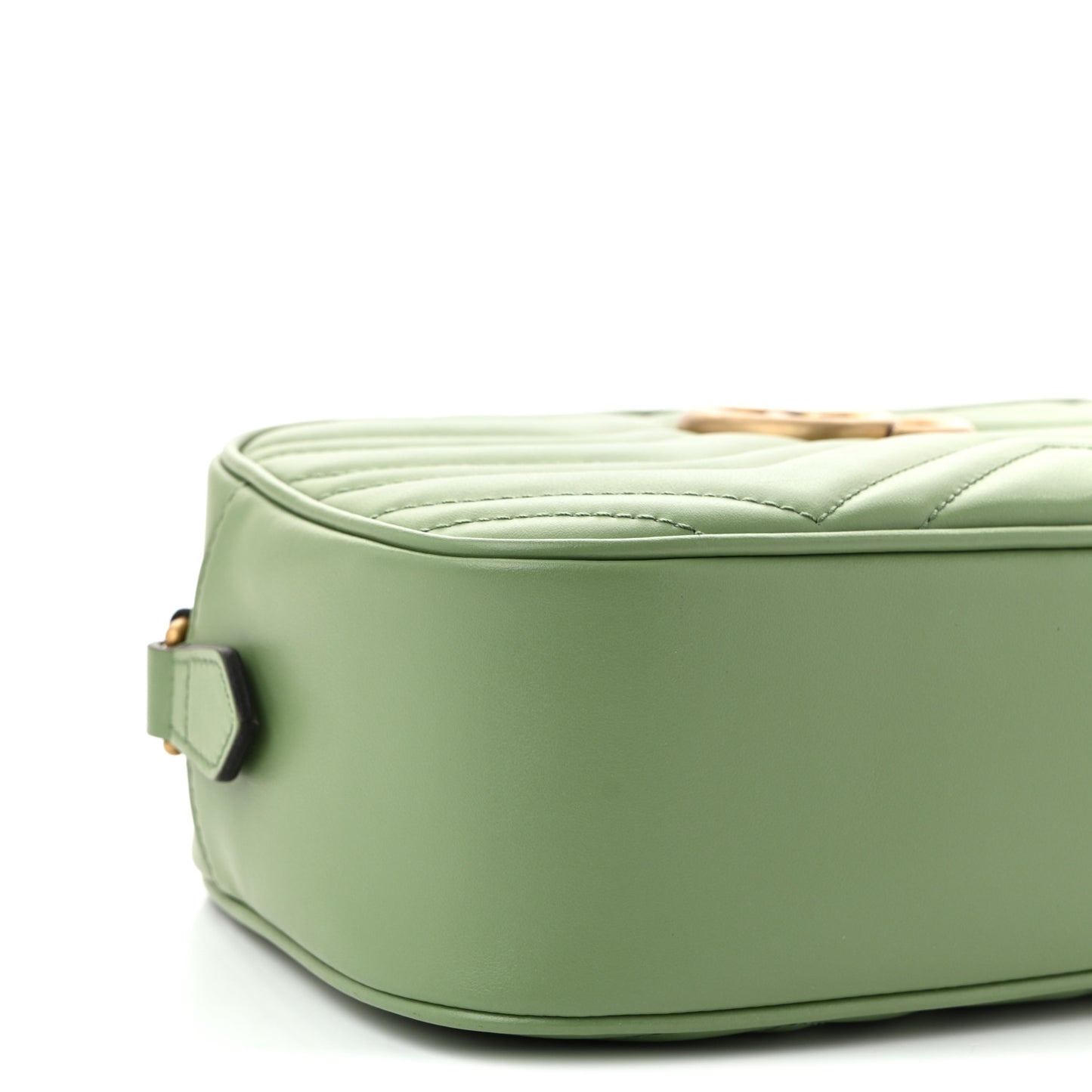 Calfskin Matelasse Small GG Marmont Chain Shoulder Bag Salamander Green