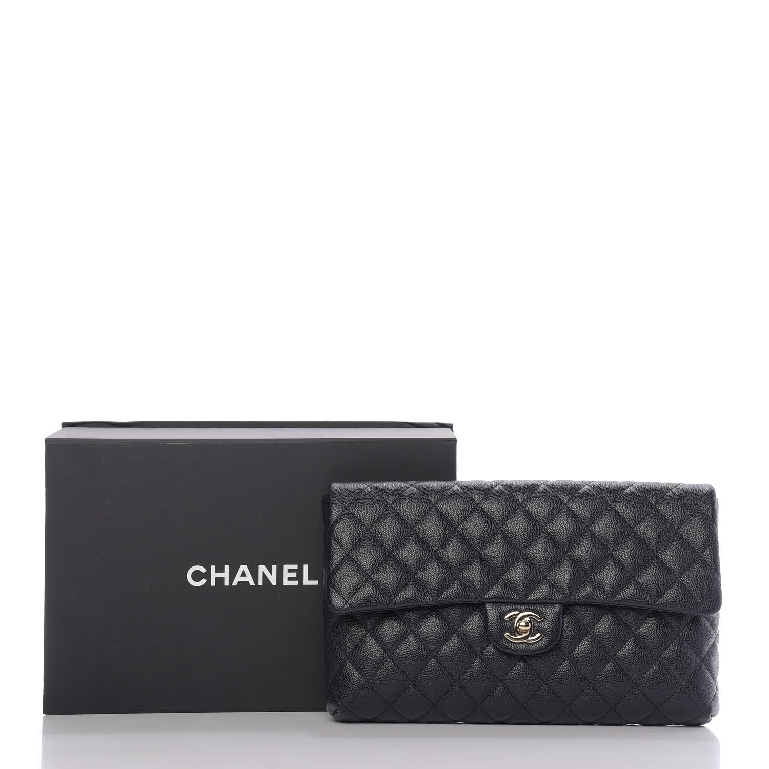 Chanel Caviar Quilted Flap Clutch Navy Blue 10 of 10