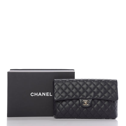 Chanel Caviar Quilted Flap Clutch Navy Blue 10 of 10