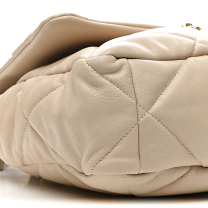 Chanel Goatskin Quilted Large Chanel 19 Flap Beige 9 of 14