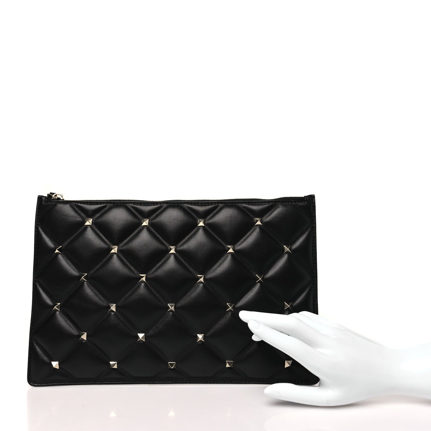 Valentino Garavani Nappa Candystud Zip Pouch Black 2 of 7