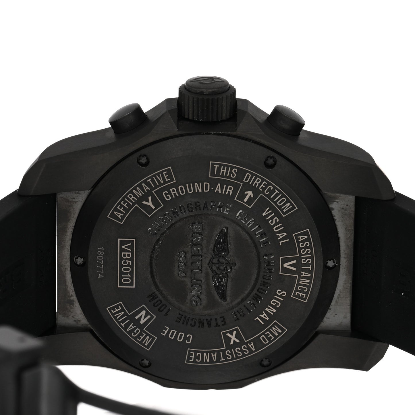 Black Titanium Rubber 46mm Cockpit B50 Chronograph Quartz Watch Black VB501022