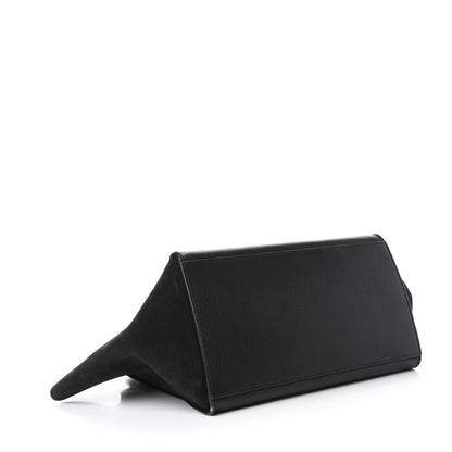 Celine Drummed Calfskin Suede Small Trapeze Black 4 of 14
