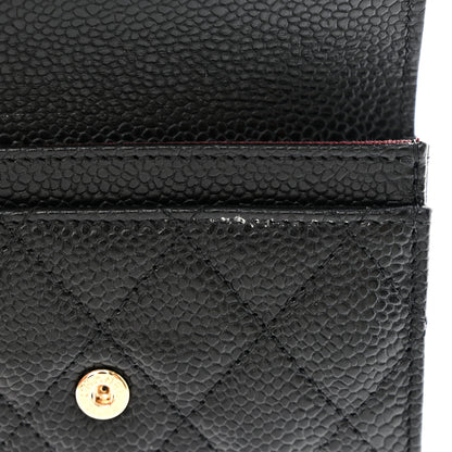 Chanel Caviar Quilted Flap Card Holder Wallet Black 9 of 10
