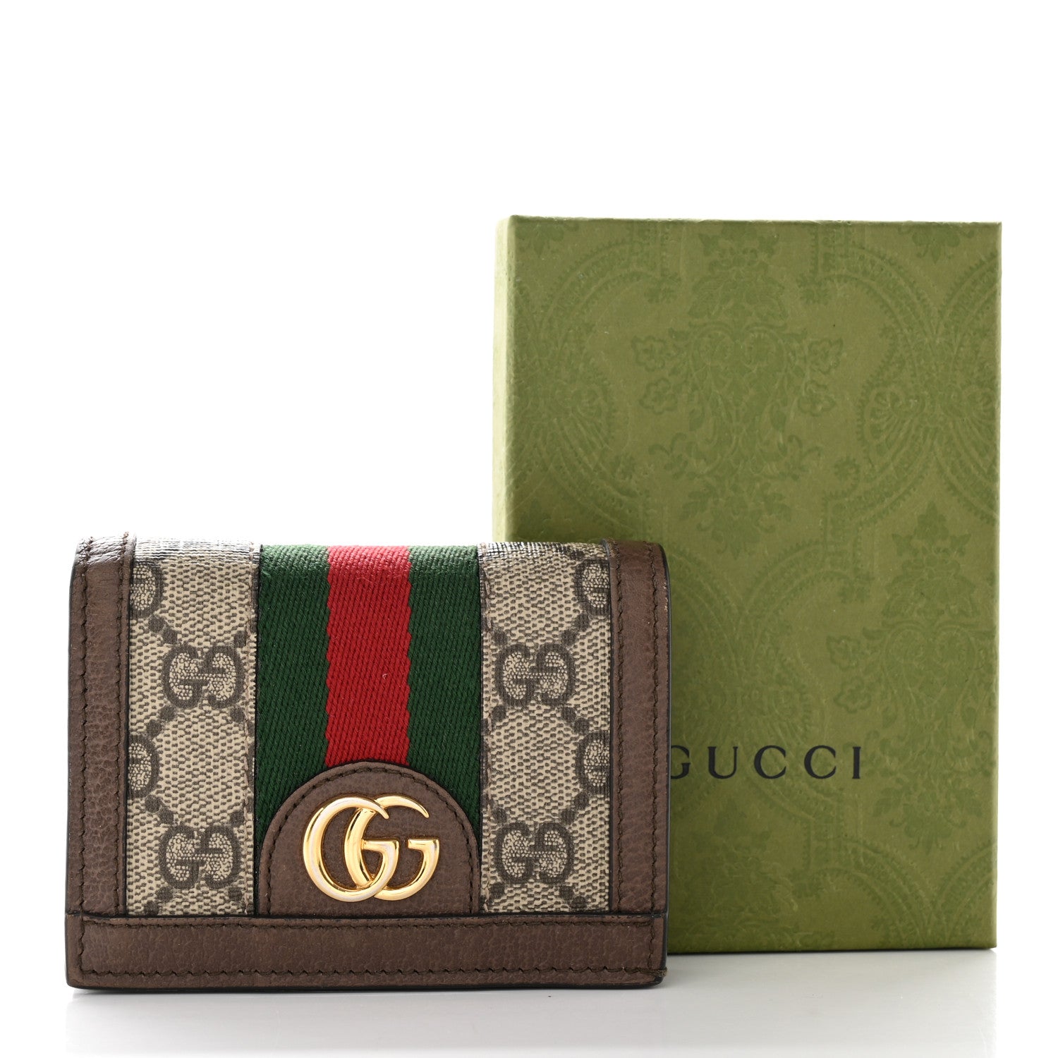 Gucci GG Supreme Monogram Web Ophidia Card Case Beige New Acero 11 of 11