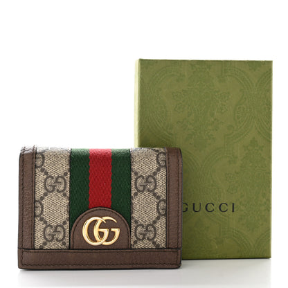 Gucci GG Supreme Monogram Web Ophidia Card Case Beige New Acero 11 of 11