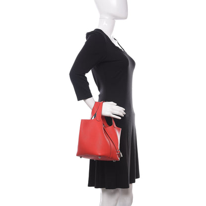 Hermes Taurillon Maurice Picotin Lock 18 PM Rouge de Coeur 2 of 12