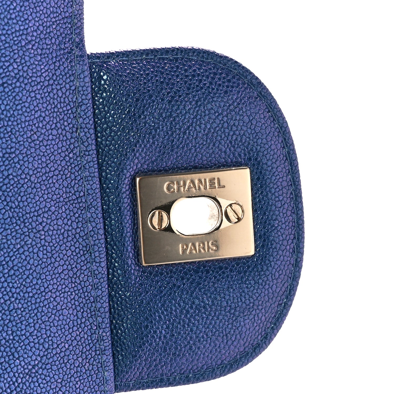 Chanel Iridescent Caviar Quilted Jumbo Double Flap Dark Blue 7 of 12