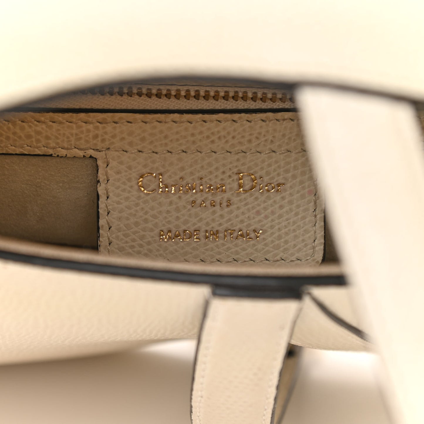 Grained Calfskin Saddle Bag White