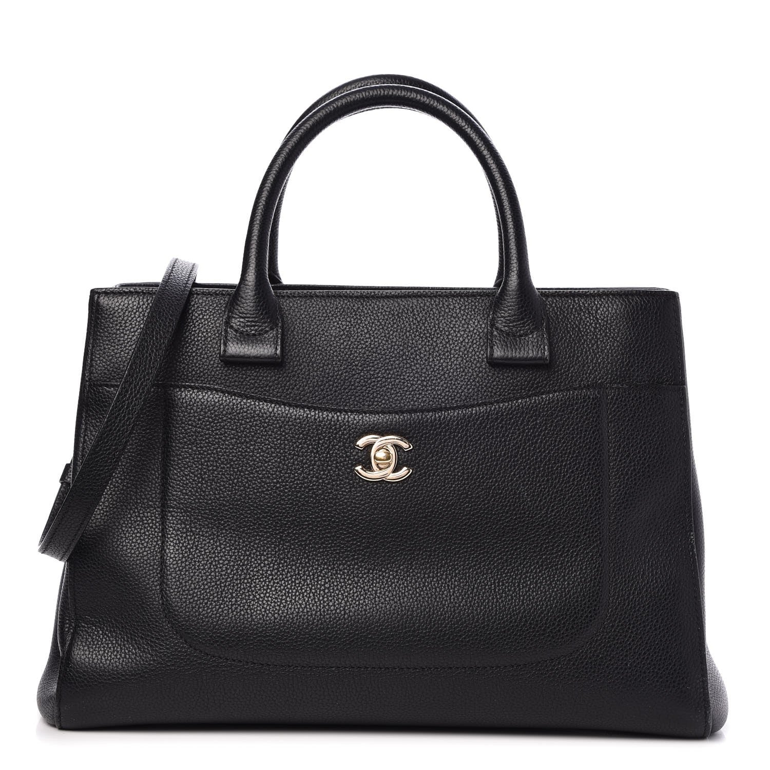 Chanel Grained Calfskin Small Neo Executive Shopper Tote Black 1 of 7
