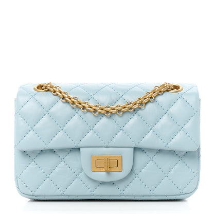 Chanel Aged Calfskin Quilted 2.55 Reissue Mini Flap Light Blue 1 of 12