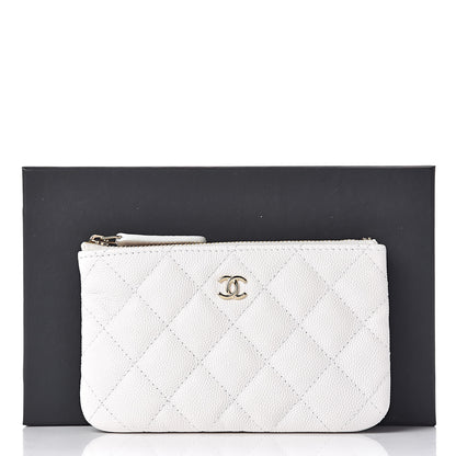 Chanel Caviar Quilted Small Cosmetic Case White 8 of 8