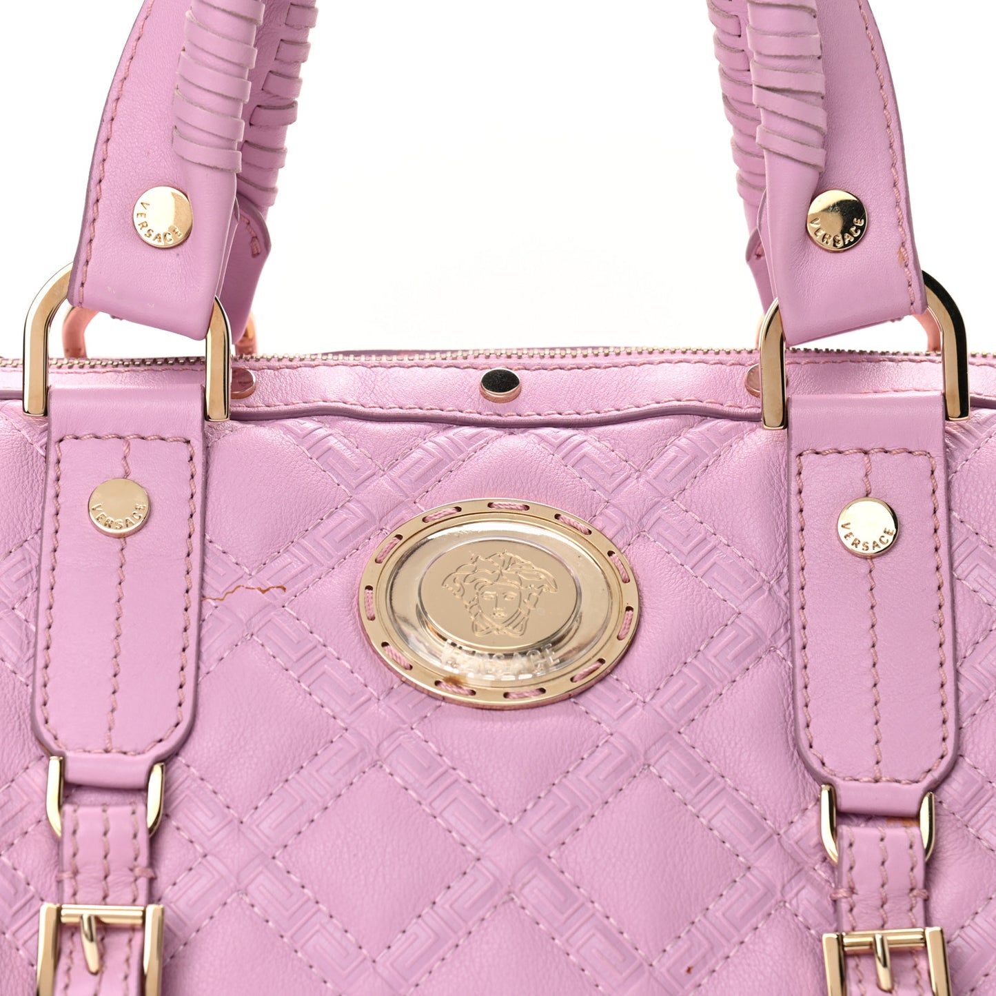 Nappa Quilted Icon Bowler Pink