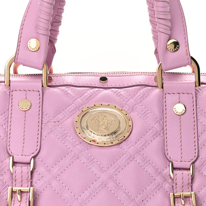 Versace Nappa Quilted Icon Bowler Pink 6 of 8