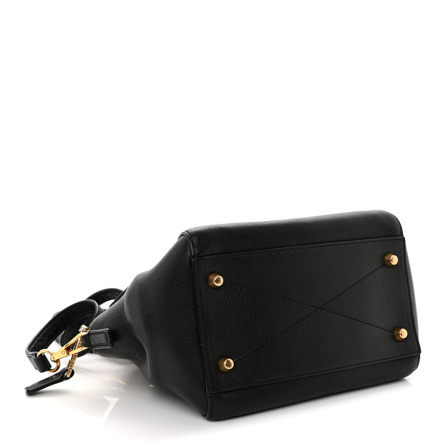 Textured Calfskin Mini Incognito Satchel Black
