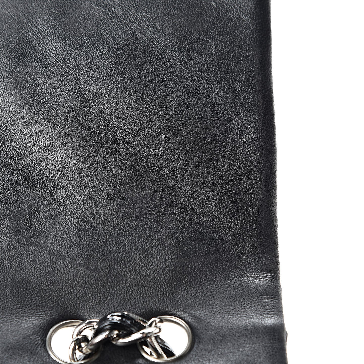 Patent Quilted Jumbo Single Flap Black