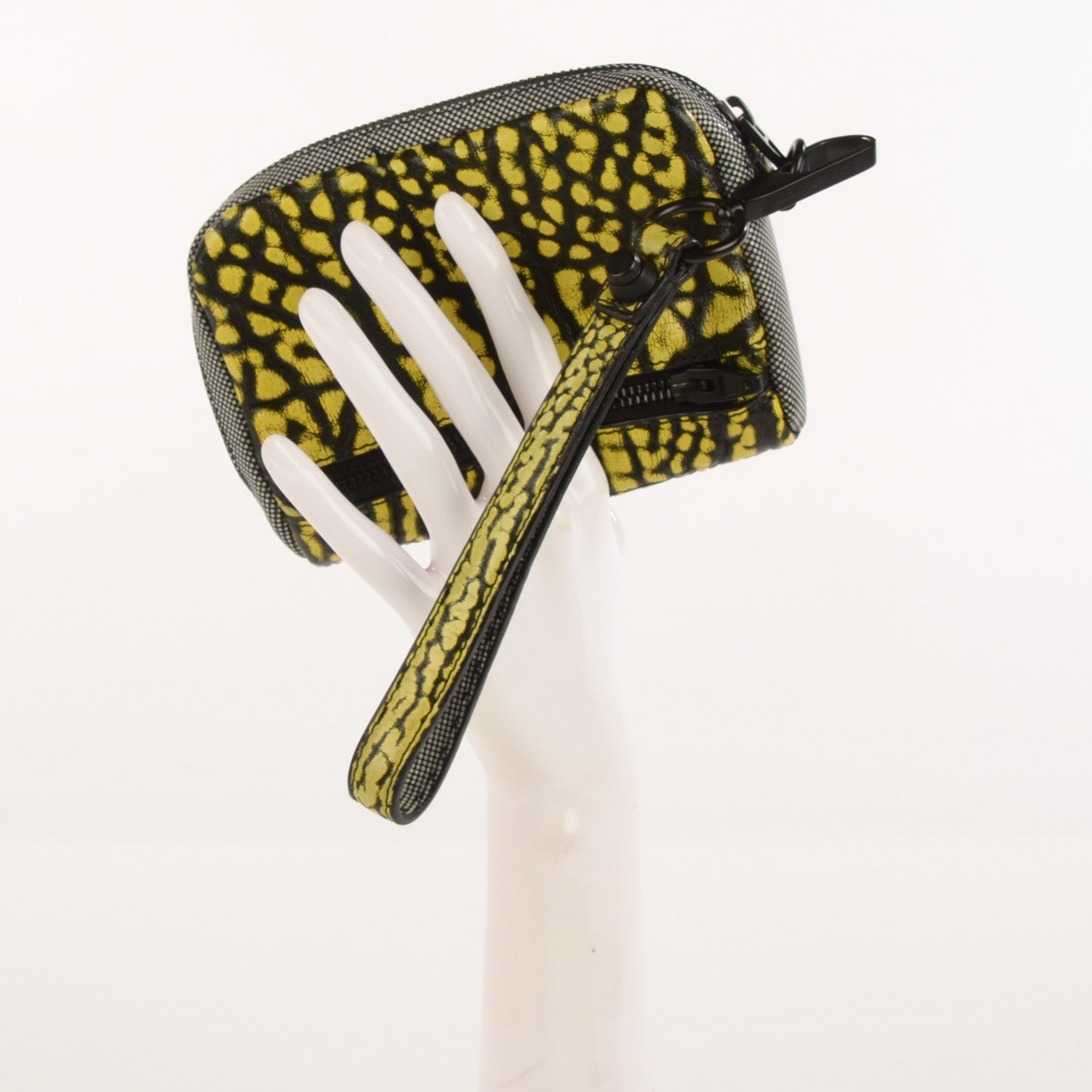 Alexander Wang Pebbled Lambskin Large Fumo Clutch Yellow 2 of 7