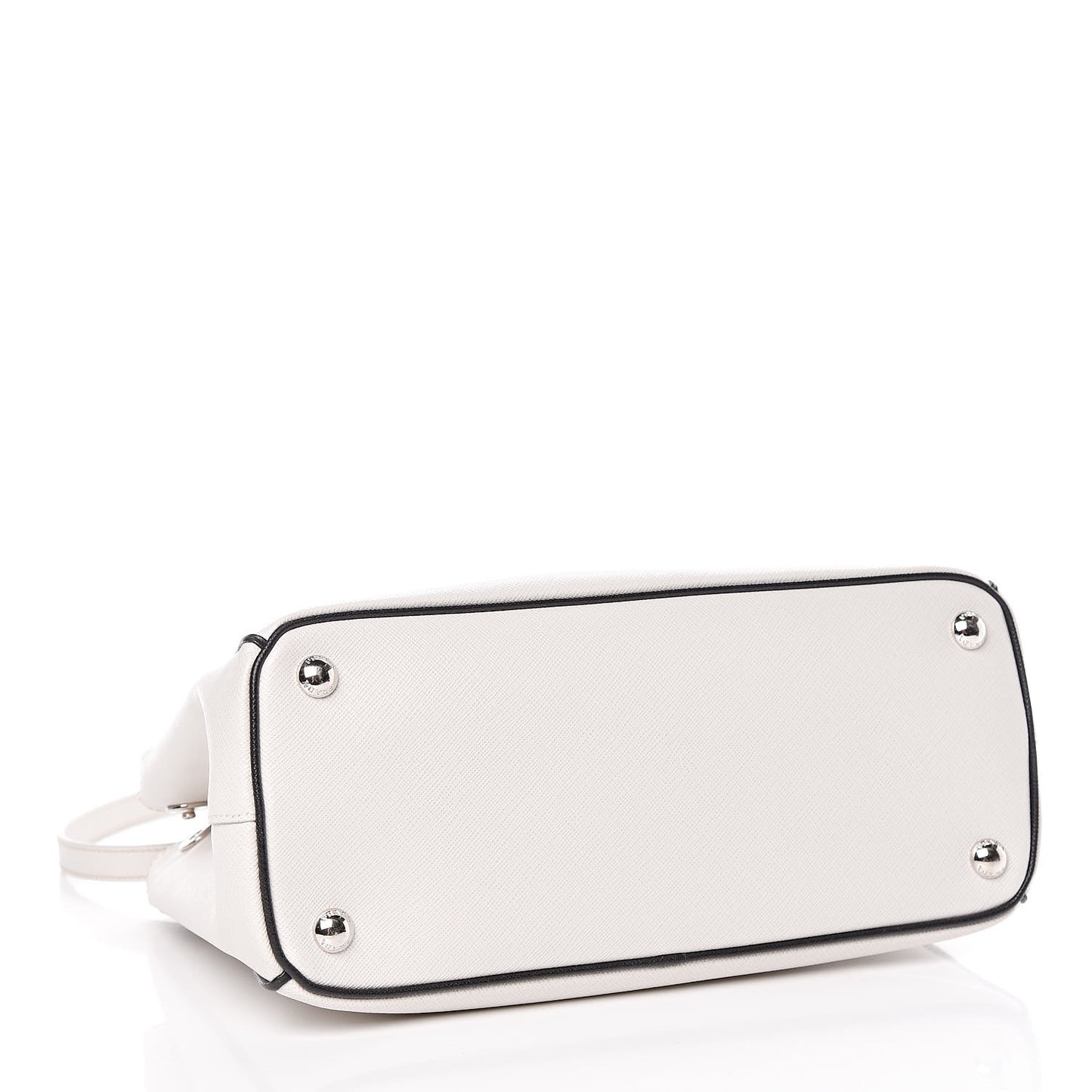 Saffiano Small Galleria Double Zip Tote Talco Black