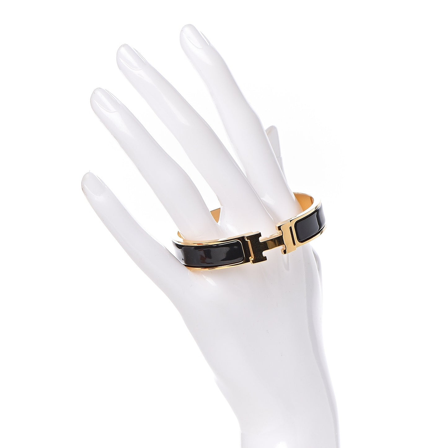 Enamel Narrow Clic Clac H Bracelet PM Black