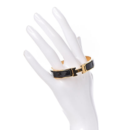 Hermes Enamel Narrow Clic Clac H Bracelet PM Black 2 of 5