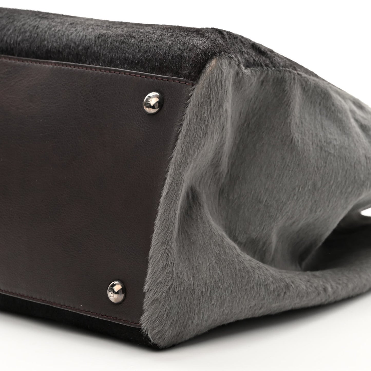 Calf Hair Large 2jours Tote Brown Giallo Acciaio