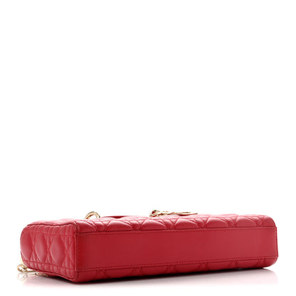 Christian Dior Lambskin Cannage Medium Lady D-Joy Red 6 of 29