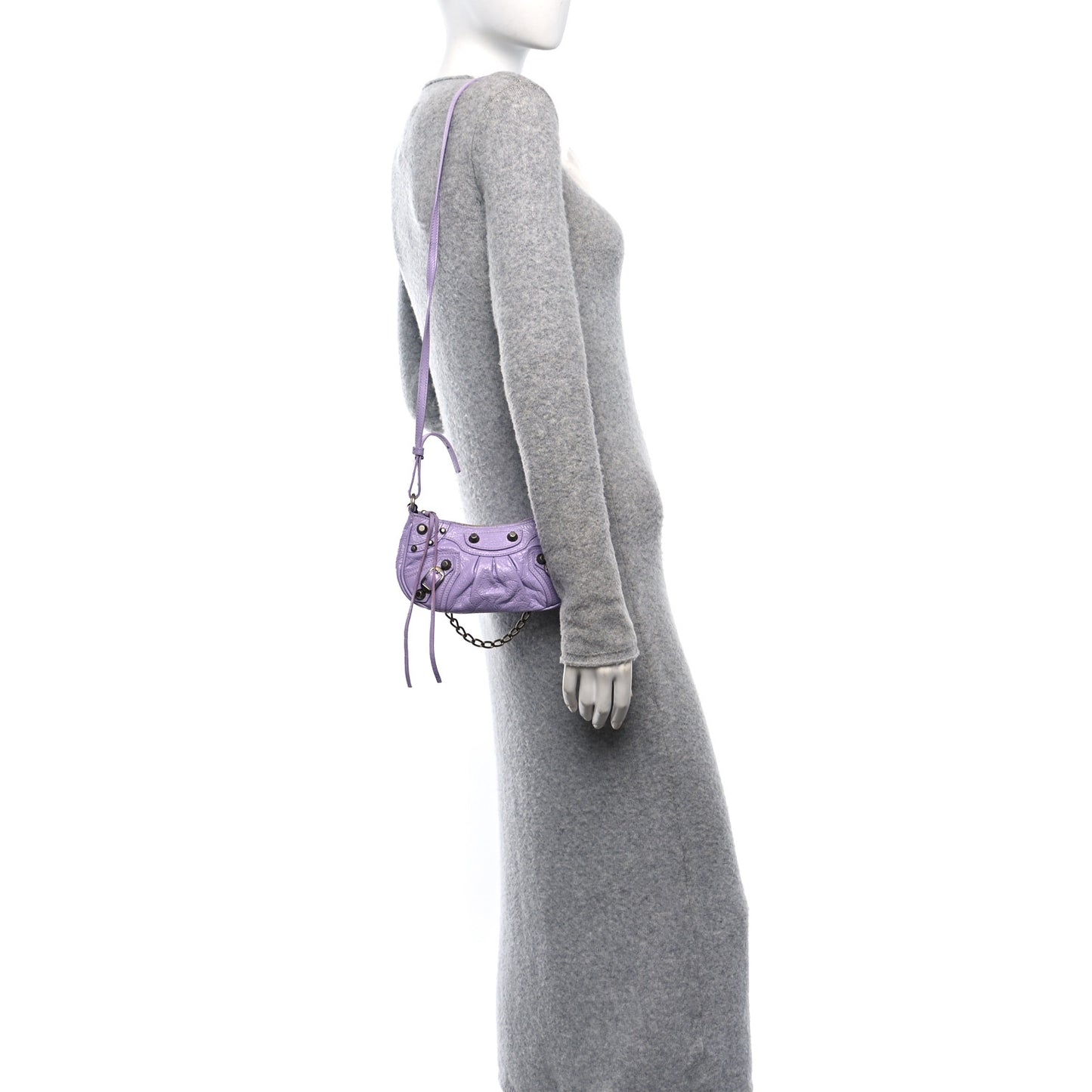 Agneau Arena Le Cagole Mini Purse With Chain Lilac