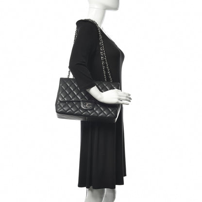Chanel Caviar Quilted Jumbo Single Flap Black 2 of 13