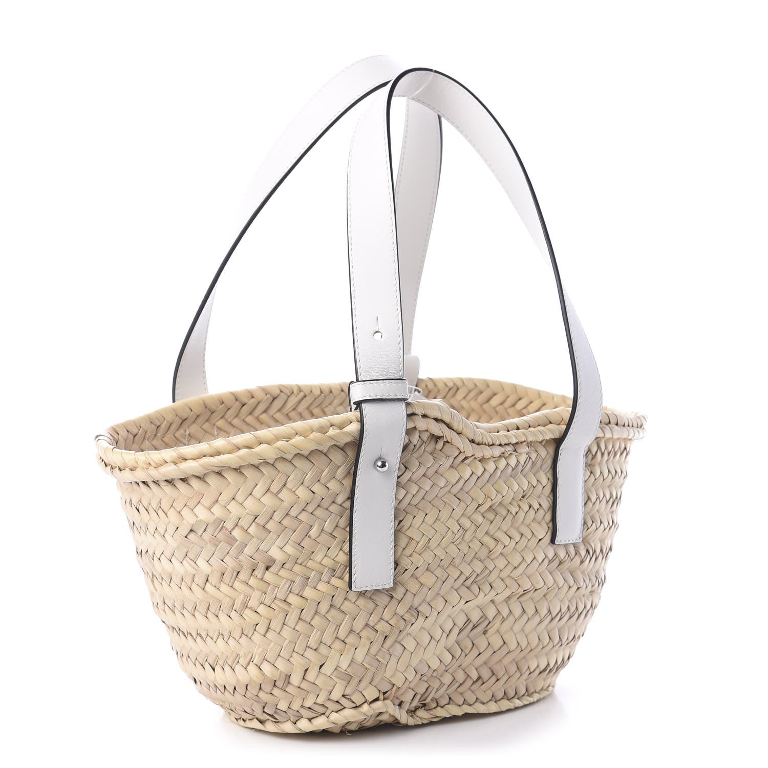 Loewe Raffia Small Basket Tote Bag Natural White 3 of 9