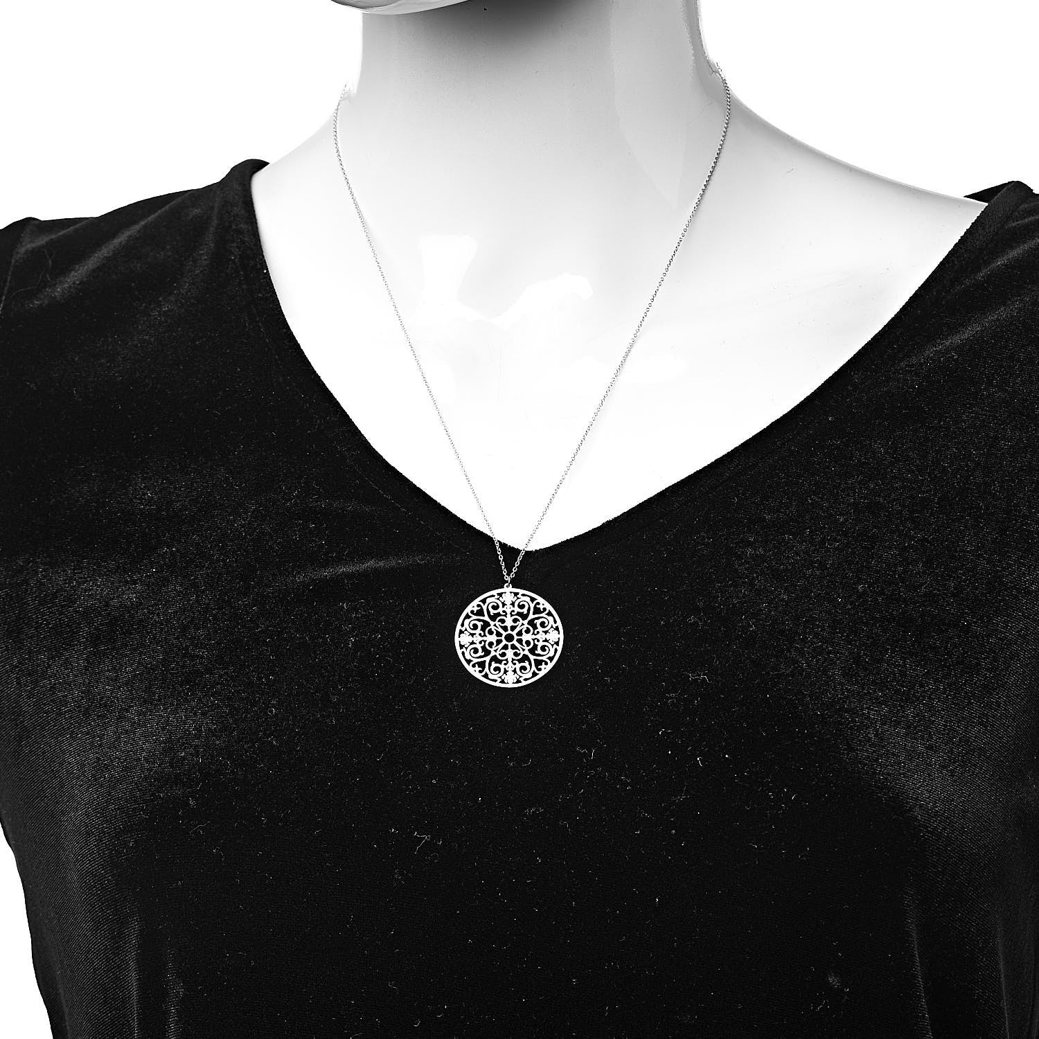Tiffany Sterling Silver Enchant Round Medallion Pendant Necklace 2 of 7