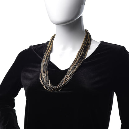 Chanel Multi Strand Chain Necklace Gold Black 2 of 4