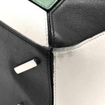 Loewe Calfskin Medium Puzzle Bag Sea Water Green White Black 11 of 16