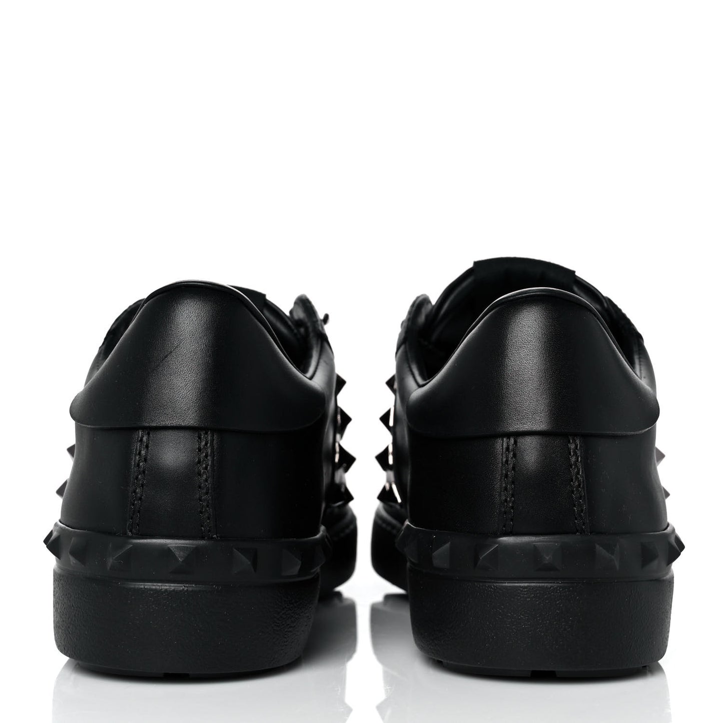 Calfskin Mens Rockstud Untitled Open Sneakers 40.5 Black