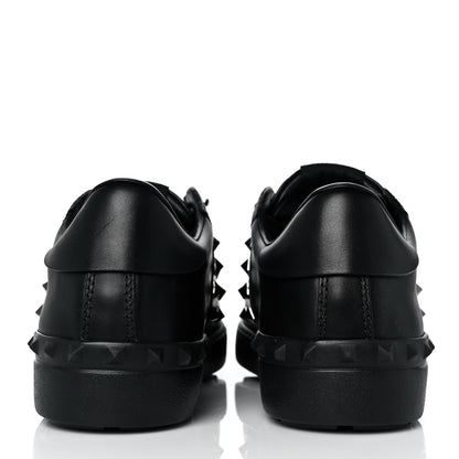 Valentino Garavani Calfskin Mens Rockstud Untitled Open Sneakers 40.5 Black 5 of 9