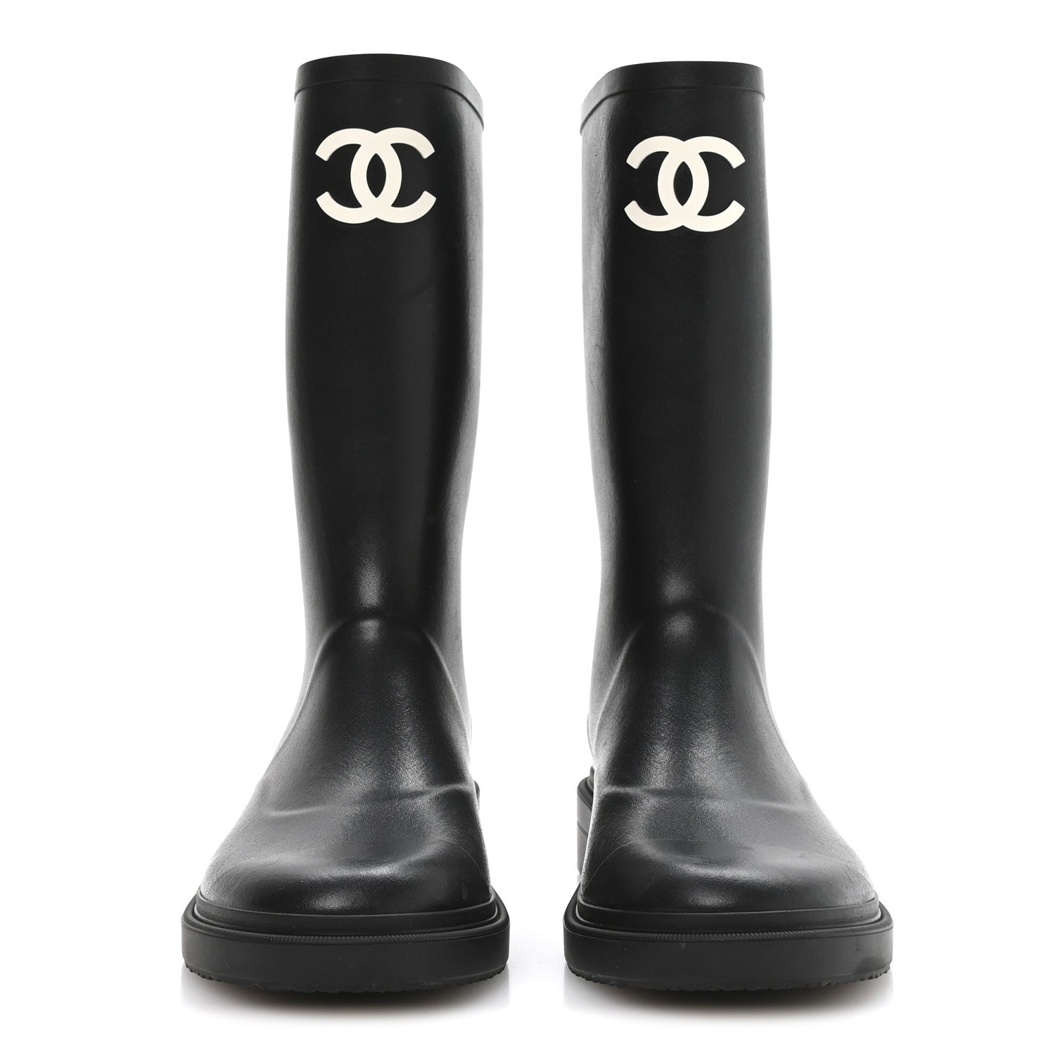 Chanel Caoutchouk CC High Boots 41 Black 3 of 9