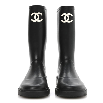 Chanel Caoutchouk CC High Boots 41 Black 3 of 9