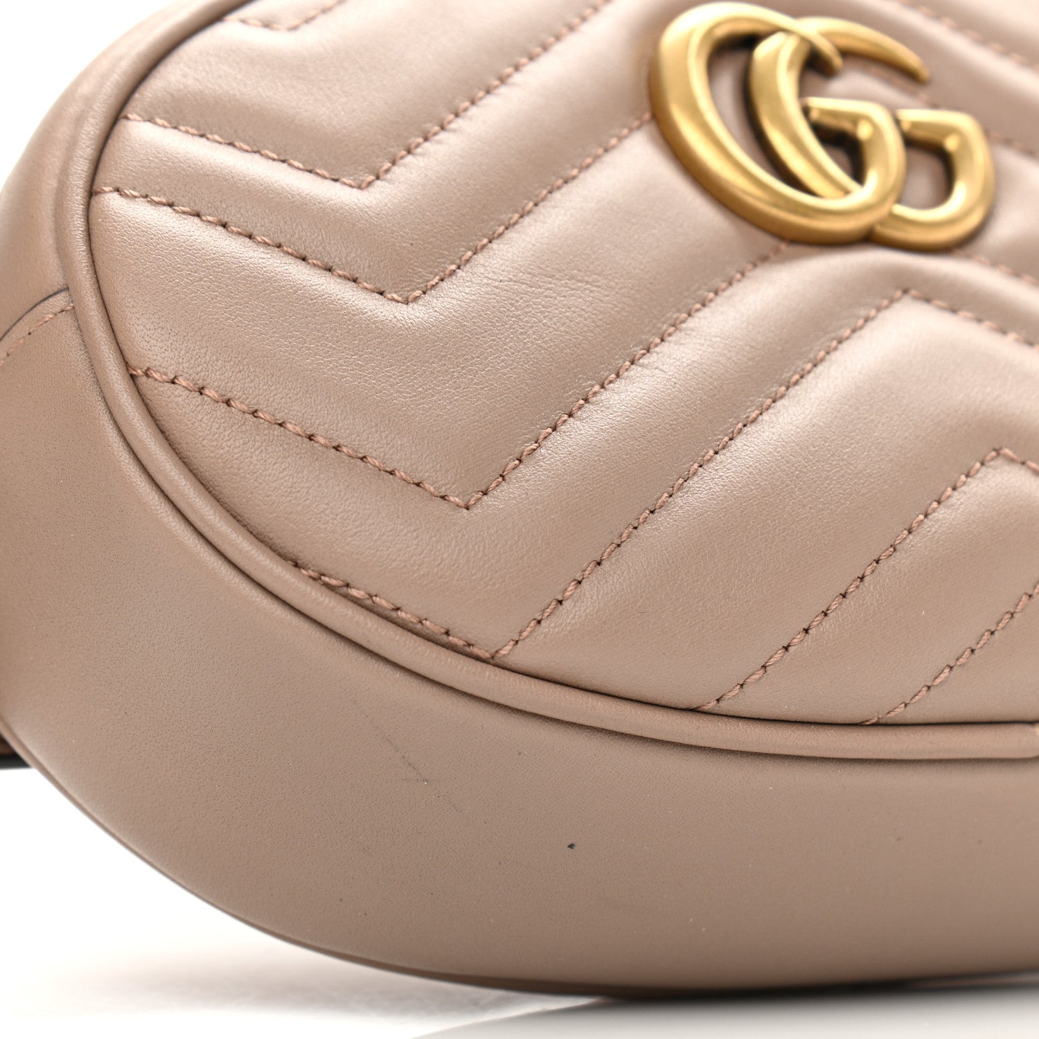 Gucci Calfskin Matelasse GG Marmont Belt Bag 85 34 Porcelain Rose 9 of 10