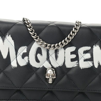 Alexander McQueen Calfskin Quilted Graffiti Skull Small Chain Crossbody Bag Black 8 of 8
