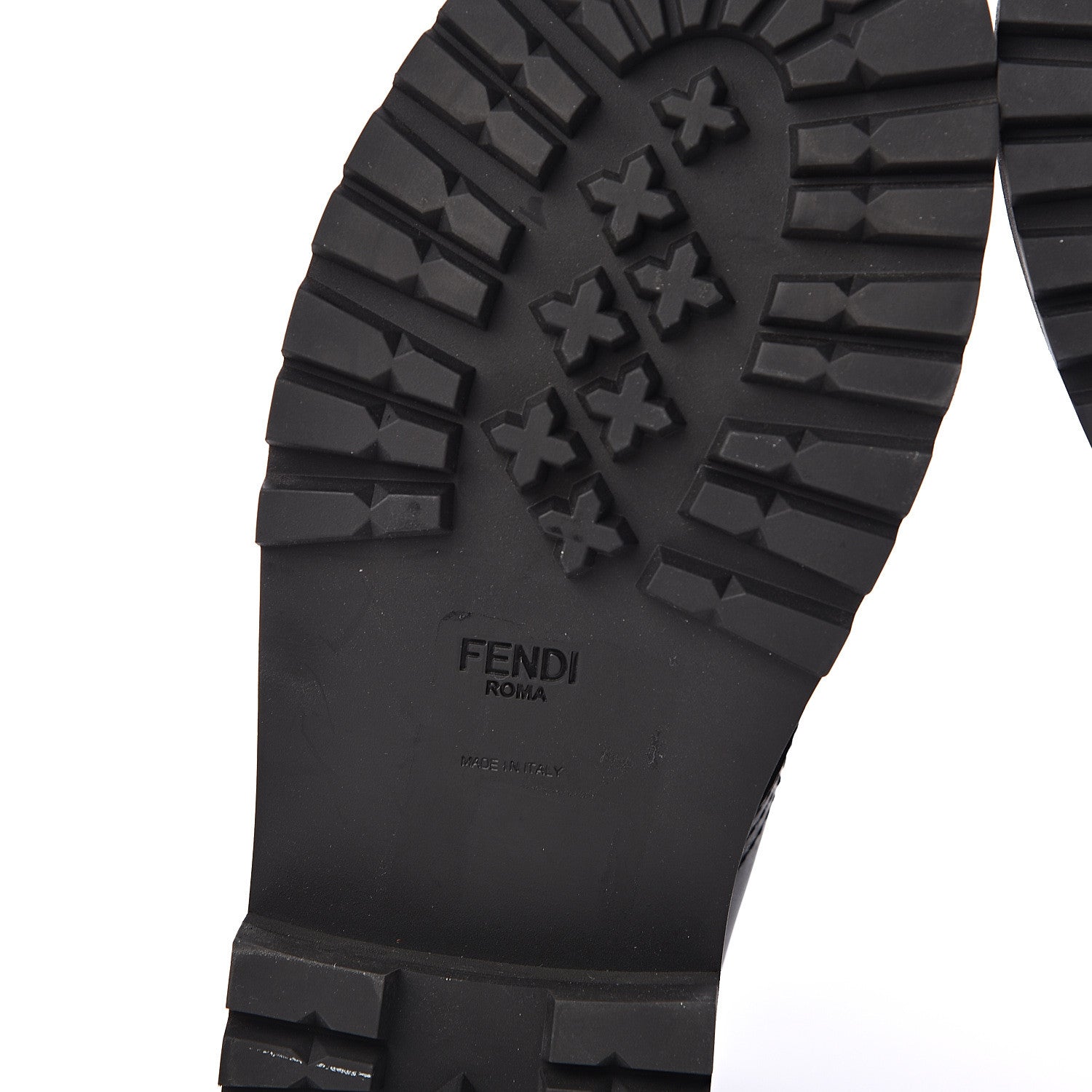 Fendi Calfskin FFreedom Platform Biker Boots 35 Black 9 of 10