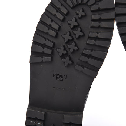 Fendi Calfskin FFreedom Platform Biker Boots 35 Black 9 of 10